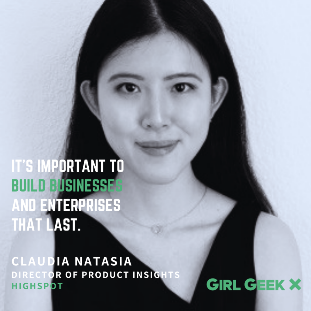 Claudia Natasia quote Elevate Girl Geek X Highspot Instagram
