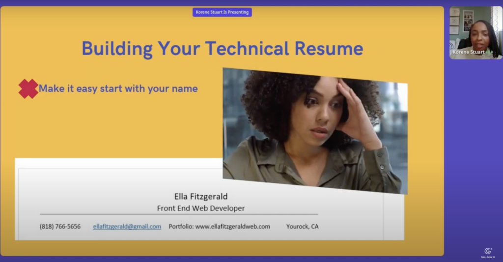 building your technical resume start with your name