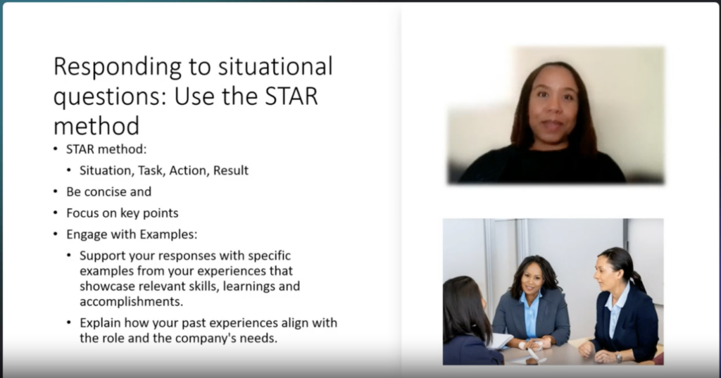 dr sylvia martin situational questions answered with star method situation task action result elevate speaker