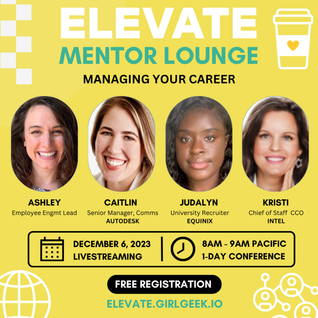 Elevate Mentor Table Managing Your Career am Ashley Wichman Caitlin Anderson Judalyn Kristi Allen ()