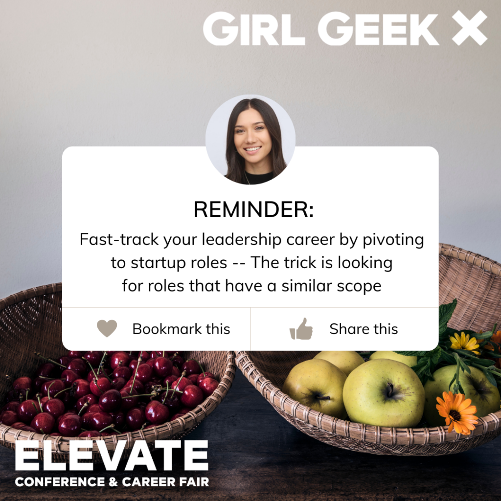 Danielle McLaughlin ELEVATE the trick is looking for roles that have a similar scope