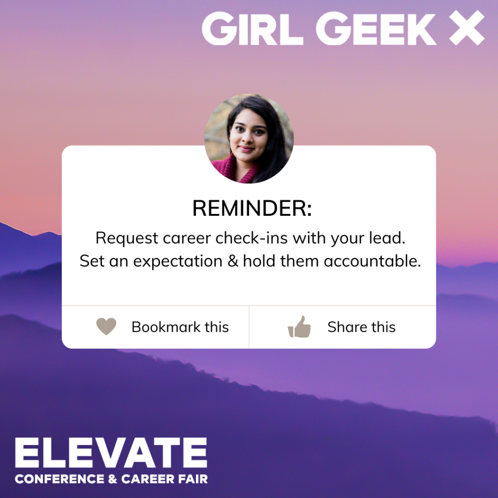 Seetha Annamraju ELEVATE request career check ins with your lead